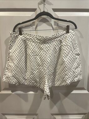 Kate Spade X Target - White linen shorts with Black Dots